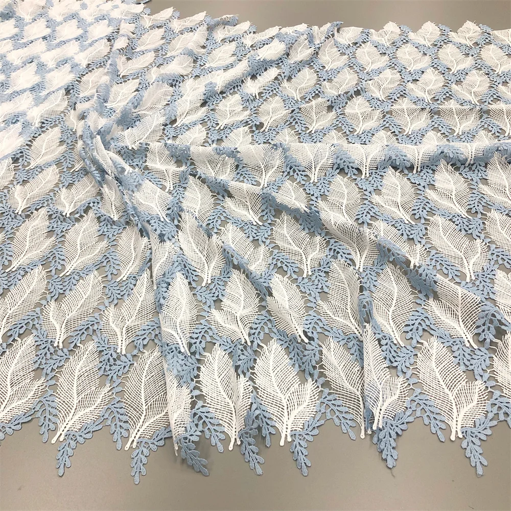 Afrikanischer Spitzenstoff im neuen Stil, 2025, hochwertige Spitze, wasserlöslich, bestickt, modisch, weicher weißer Spitzenstoff, 5 Yards – Detail 8