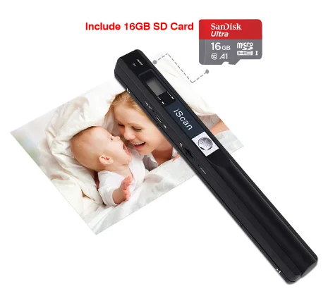 

Portable mini Document Scanner wireless USB A4 paper book color photo image scan LCD Display handheld JPG and PDF 900DPI