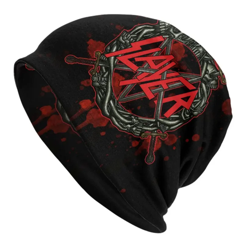 

Heavy Metal Rock Slayers Logo Beanies Caps Men Women Unisex Hip Hop Winter Warm Knit Hat Adult Thrash Band Bonnet Hats New Year