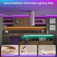 25/50/100/130/200FT RGB LED Smart Light Strip, App & 24-Key Remote Control, Music Sync, 24V, Multiple Modes for Living Room Bedroom Courtyard Party Halloween Christmas Decor 8