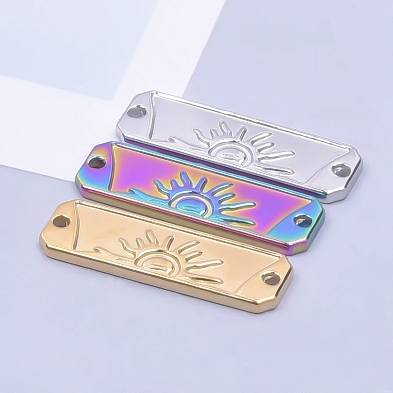 

6pcs Sun Charms Made Of Stainless Steel Materials DIY Handmade Pendant For Jewelry Making Supplies Come In Silver And Gold Color