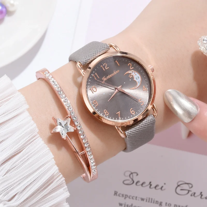 

Luxury Women's Personality Quartz Watch Women Fashion White Watch Quartz Leather Ladies Wristwatches Simple Number Dial Woman
