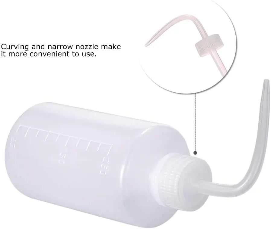 250/500ml Gießkanne Sukkulenten Bewässerung Flasche Blume Squeeze Flasche mit Skala Label Kunststoff Biegen Mund Sicherheit Waschen flasche – Detail 3