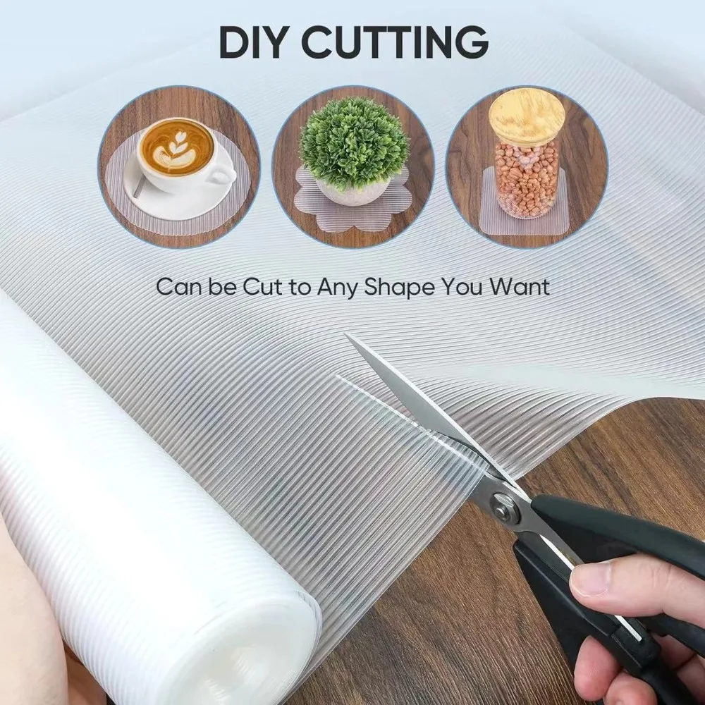 Shelf Liner For Kitchen Cabinets EVA Waterproof Fridge Pad Cupboard Mat Easy Placemats Non-Adhesive Drawer Liner 1 Roll drawer liner shelf liner fridge shelf liner