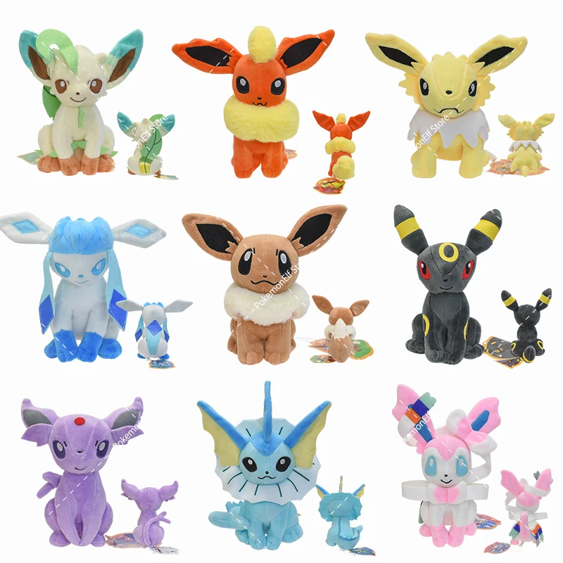 

Pokemon Sitting Eevee Jolteon Flareon Vaporeon Umbreon Sylveon Leafeon Espeon Glaceon Kawaii Anime Eeveelution Stuffed Plush Toy