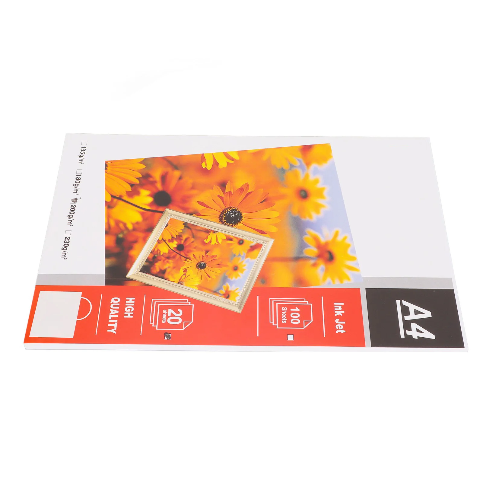 20Pcs Matte Photo Paper Durable Paper A4 8.3x11.7in Glossy Surface Water Resistant High Light Photo Printer Paper