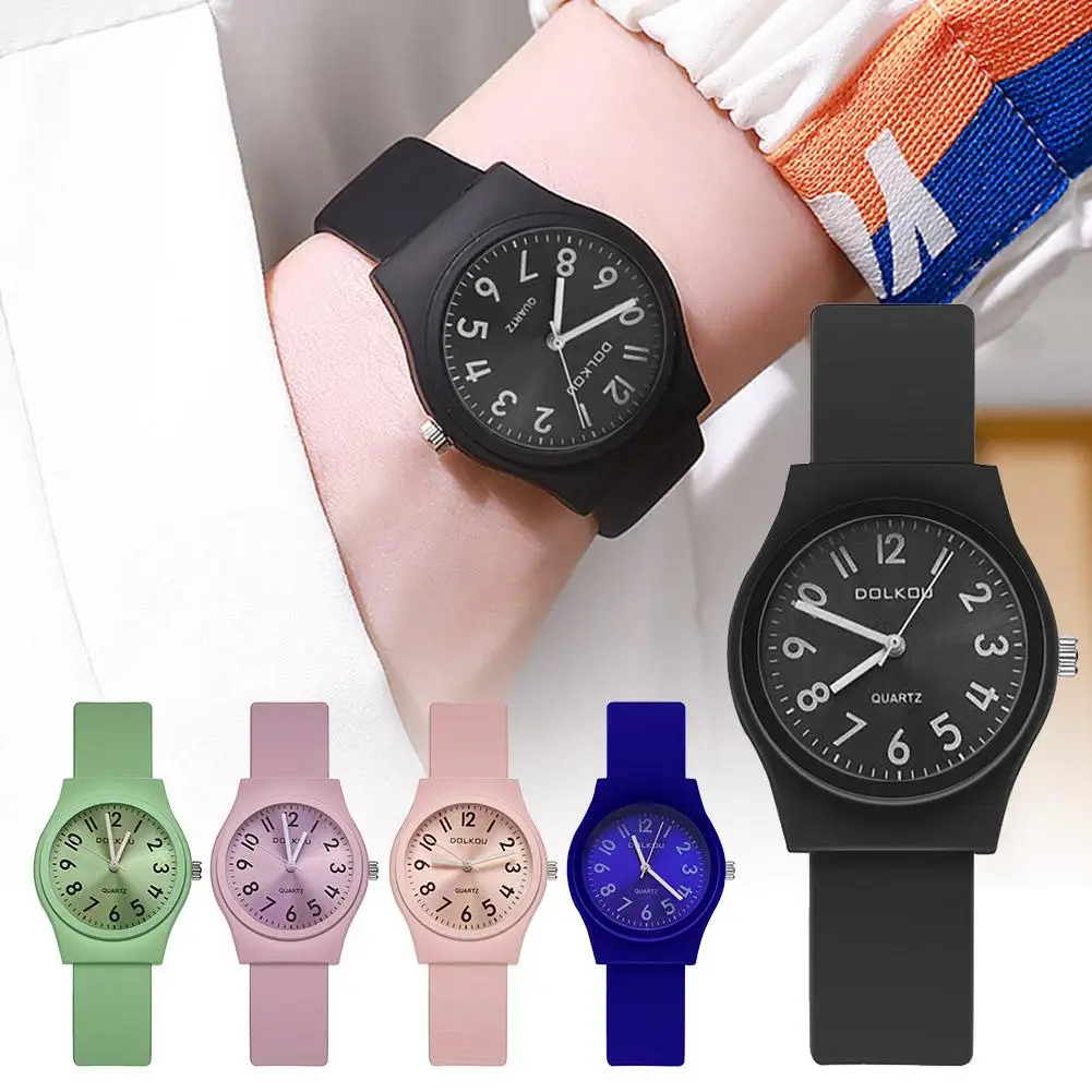 

Candy Colored Jelly Silicone Watch Girls With High Minimalist Appearance Party Junior High Minority Sen Student School O0H6