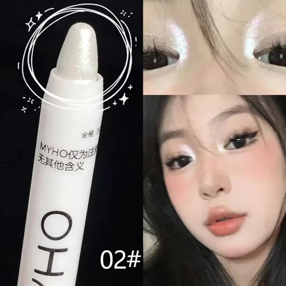 Eyeshadow Stick Matte Eyeshadow Stick White Eyeliner Shimmer Silver Highlighter Pen Waterproof Eye Makeup