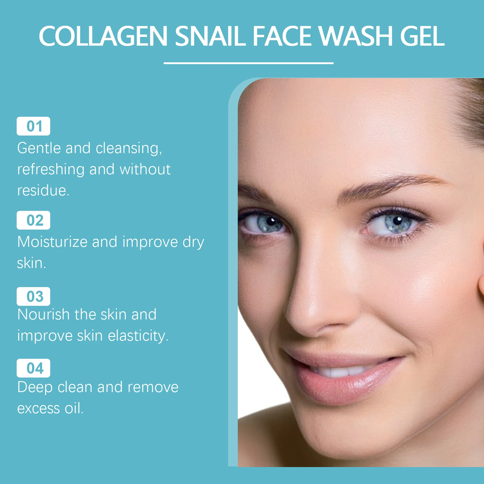 Collagen Snail Cleansing Gel Gentle Exfoliating Cleanser Shrink Pores Repair Moisturizing Cleanser Facial Skin Care Cleanser 2