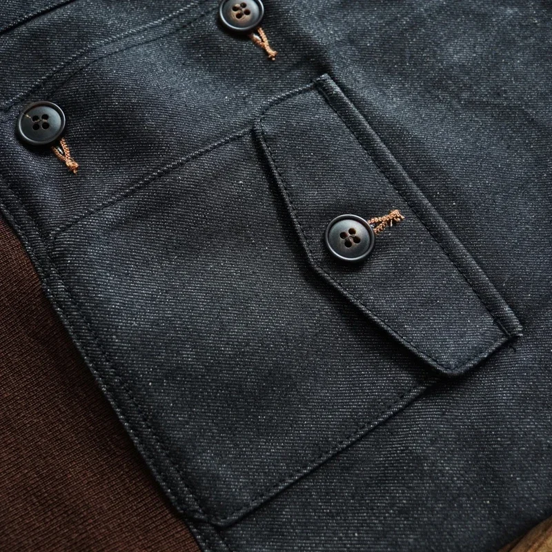 Sauce Zhan  Mans Jacket Short Lined Selvedge Denim Jacket Men A1 Flight Jacket Regular Fit 3