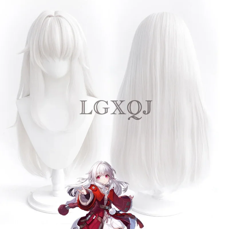 

Anime WigsClara Cosplay Wig 75cm Long White Cosplay Costume Wig Heat Resistant Synthetic Hair Women Wigs + Wig Cap