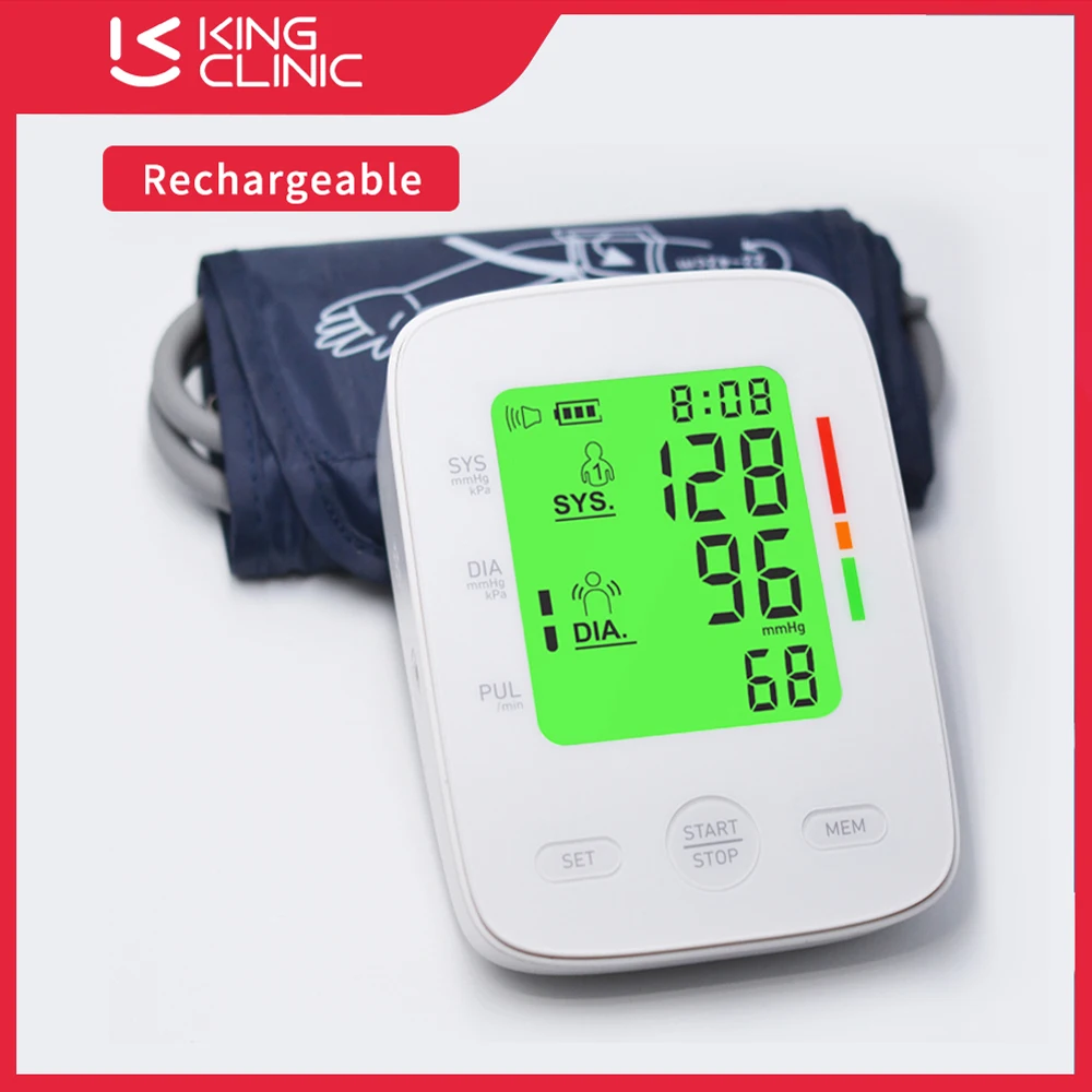 Kingclinic LCD Portable Upper Arm Blood Pressure Monitor Measurement Tool Portable Digital Tonometer Sphygmomanometer BP monitor 6