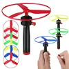 1pc Kids Pull String Flying Disc Propeller Helicopter Outdoor Toys Fun Game Sports Flying Spin Top Children Development Toy 1