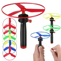 1pc Kids Pull String Flying Disc Propeller Helicopter Outdoor Toys Fun Game Sports Flying Spin Top Children Development Toy 1