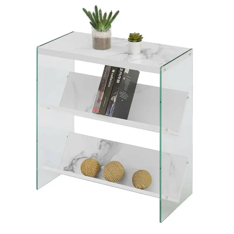 

Modern Minimalist 27.75" Faux White Bookcase for Clean Interior Aesthetics