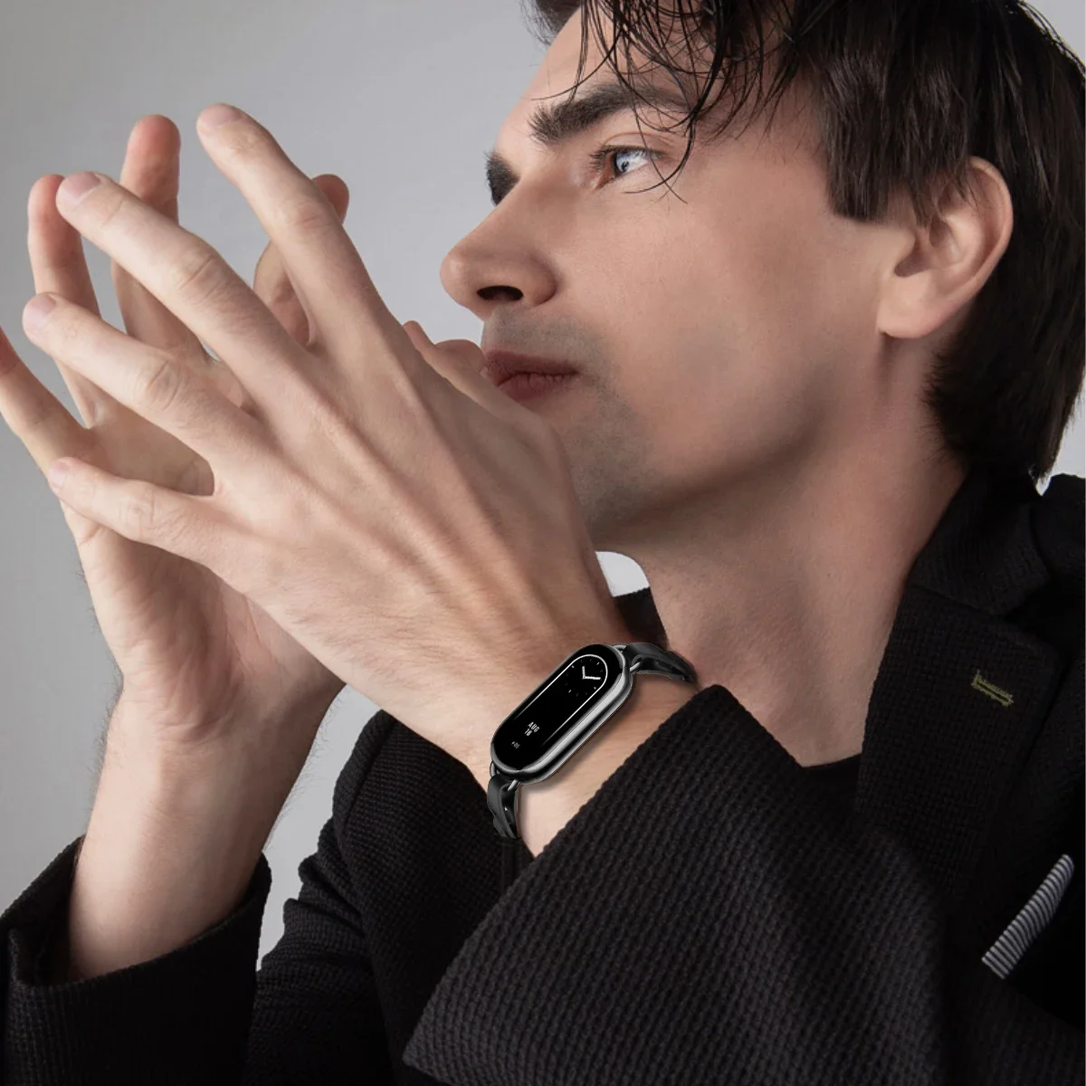 حزام مطاطي لـ Xiaomi Mi Band 9 سوار بإبزيم من الفو...