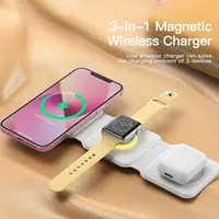 Essager 3 in 1 Magnetic 15W Qi Wireless Charger Foldable Charger Stand For iPhone 13 12 /Airpod /IWatch 7 6 Xiaomi Fast Charging - Image 6