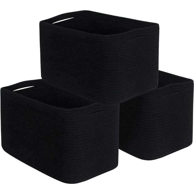 

Classroom Storage Basket, Book Basket, Decorative Storage Cube Bins, Woven Closet Organizers, Baby Nursery Baskets, Full Black