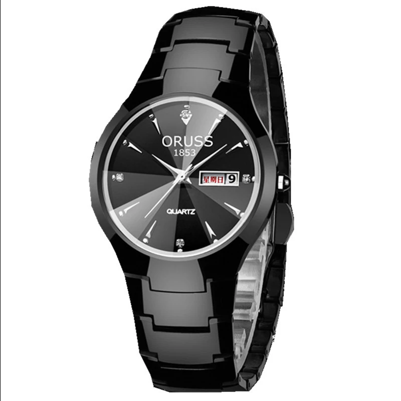 ORUSS Hot Brand Men's Watch High Quality Stainless Steel 30M Waterproof Luminous Pointer Week Calendar Man Original Quartz Watch 3