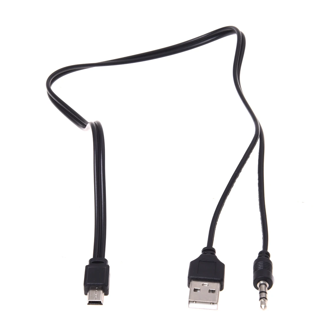 

3.5mm Aux USB2.0 Male Mini 5 Pin USB Portable Speaker Audio Cable