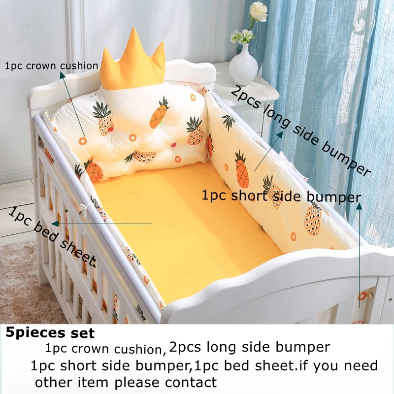 4Pcs Baby Bed Bumper Cotton Soft Crib Protector Infant Cushion Baby Crib  Protector Babies Anti-Collision Bumper Room Decor - AliExpress