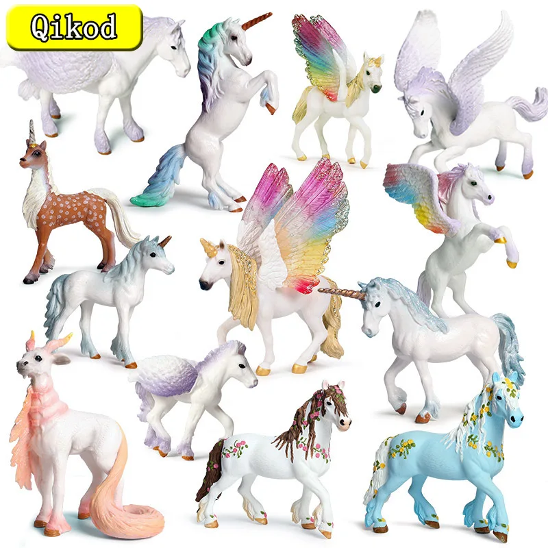 Hot Sale Simulation Animal Model Mythology Legend Color Pegasus Unicorn  Plastic Solid Pvc Action Figure Kids Collect Toys Gifts - Action Figures -  AliExpress