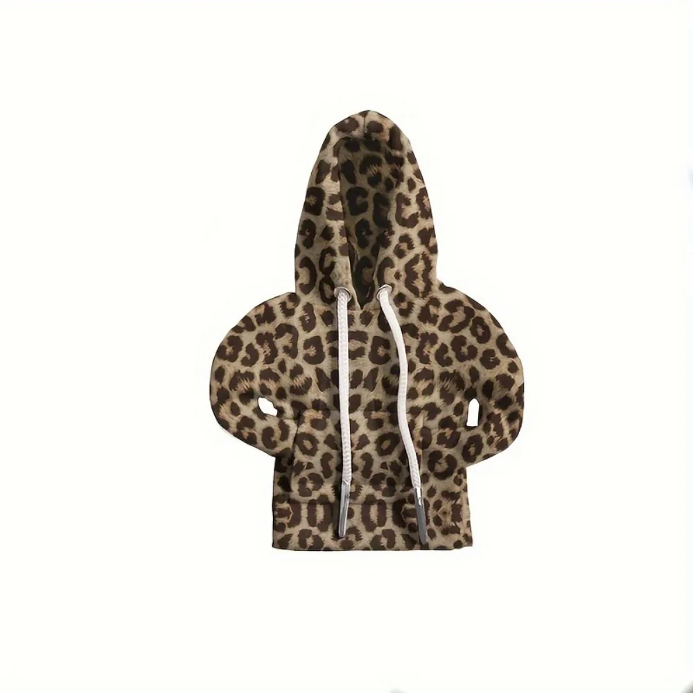 Car Interior Accessories 1 mini cute leopard print sweater with car shift lever gloves, sweater with car shift dust cover, stylish interior