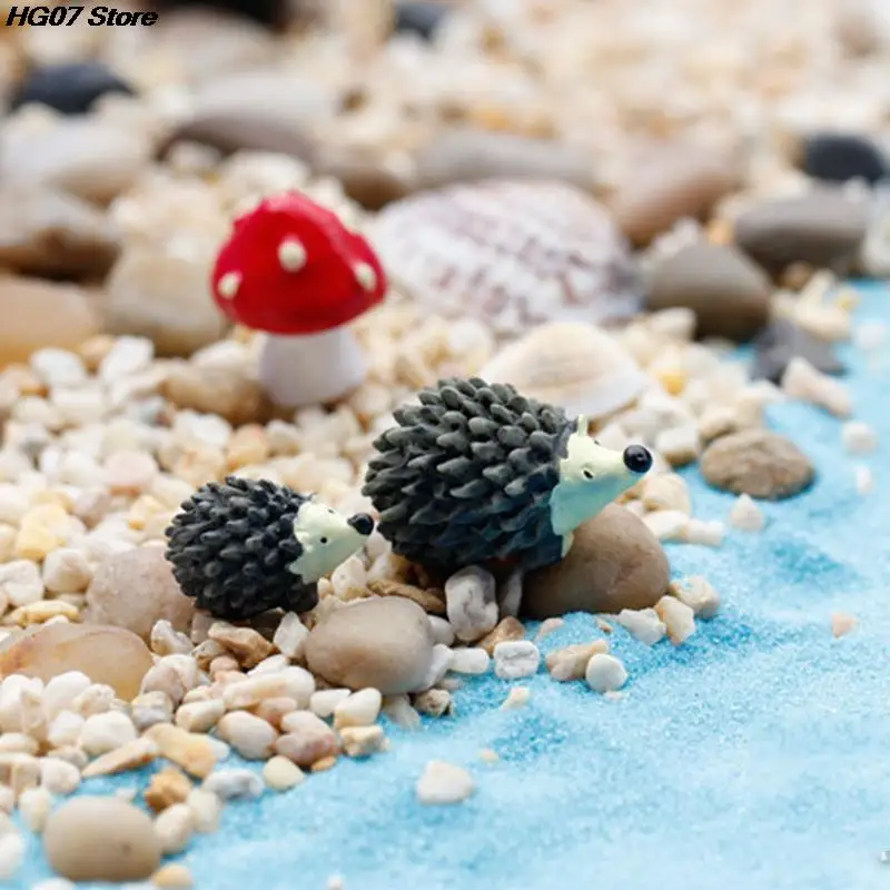 3Pc/Set Garden Moss Resin Crafts Artificial Mini Hedgehog Red Dot Mushroom Miniature Ornament Hedgehog Fairy Garden Home Decor resin ornaments garden decoration resin handicraft ornaments resin ornament animal ornaments