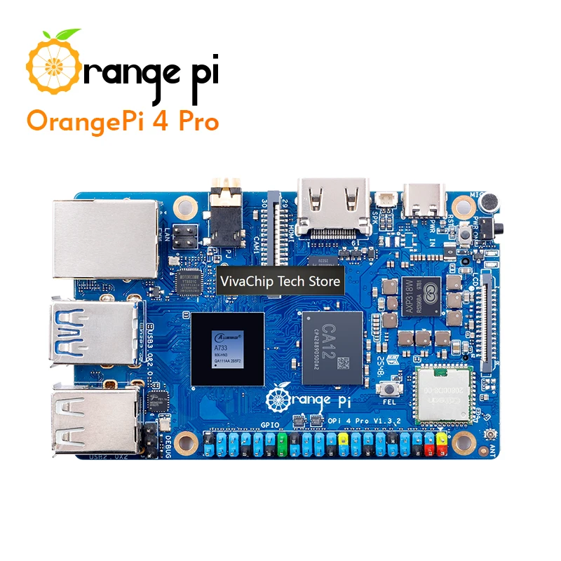 비바CT오렌지 파이 4 프로 6GB 램 DDR5 올위너 A733 미니 PC WiFi6+블루투스 M.2 PCIE SSD 듀얼 MIPI-CSI 3TOPS NPU 싱글 보드 컴퓨터