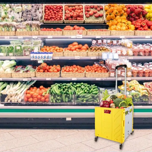 Tanári Gördülő Kocsi Összecsukható Bevásárló Autó Multifunkcionális Kézi Teleszkópos Fogantyúval Az Utazáshoz Mozgó Élelmiszerekhez - Image 2