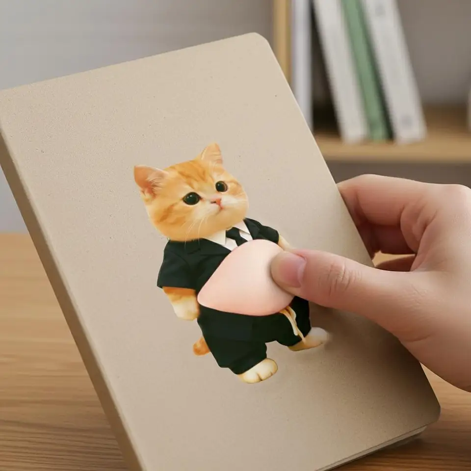 3D Kawaii Cat Belly Sticker Cute Cat Decor