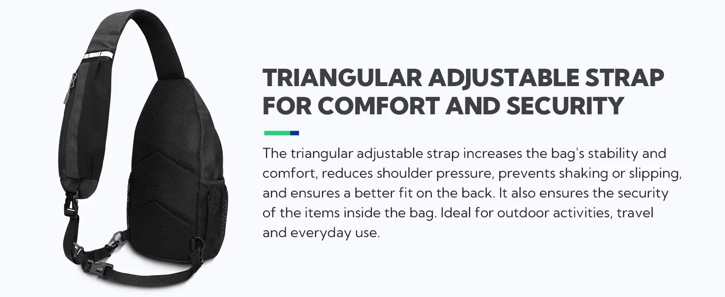 WATERFLY Umhängetasche, Brusttasche, Tagesrucksack, kleiner Wander-Sling-Rucksack für Männer und Frauen, mit hautfreundlichem Schultergurt – Detail 7
