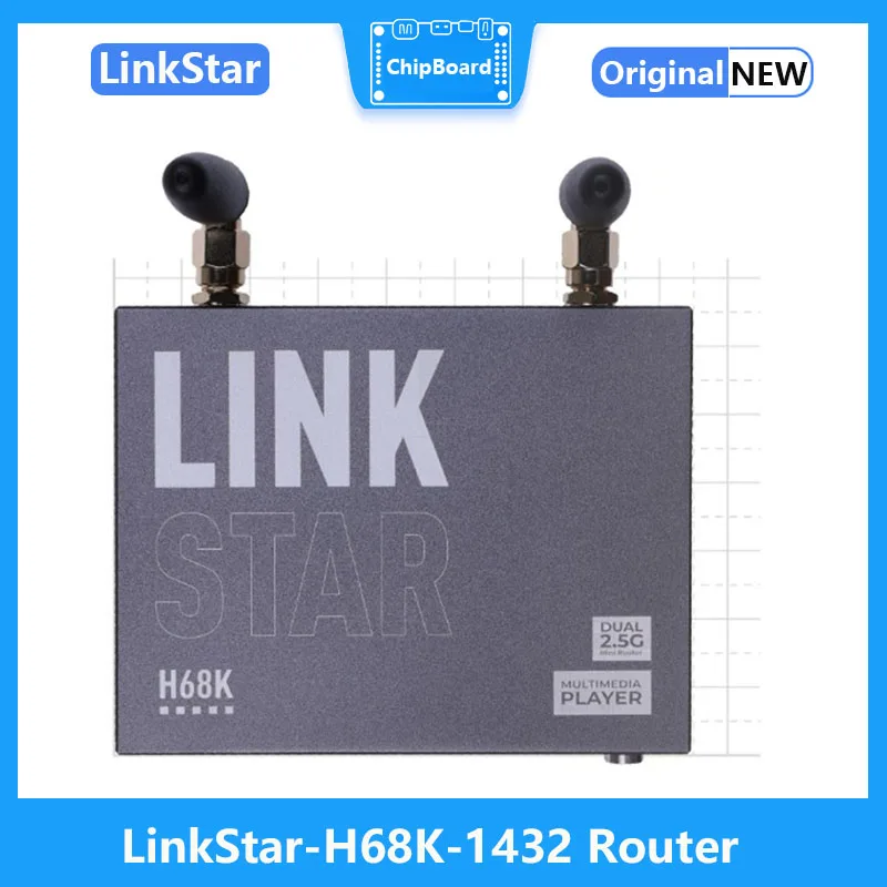 Wi-Fi6 LinkStar-H68K-1432 , 4GB RAM, 32GB eMMC, Dual-2.5G dual-1G ̴, 4K , ȵ̵ 11,  OpenWRT