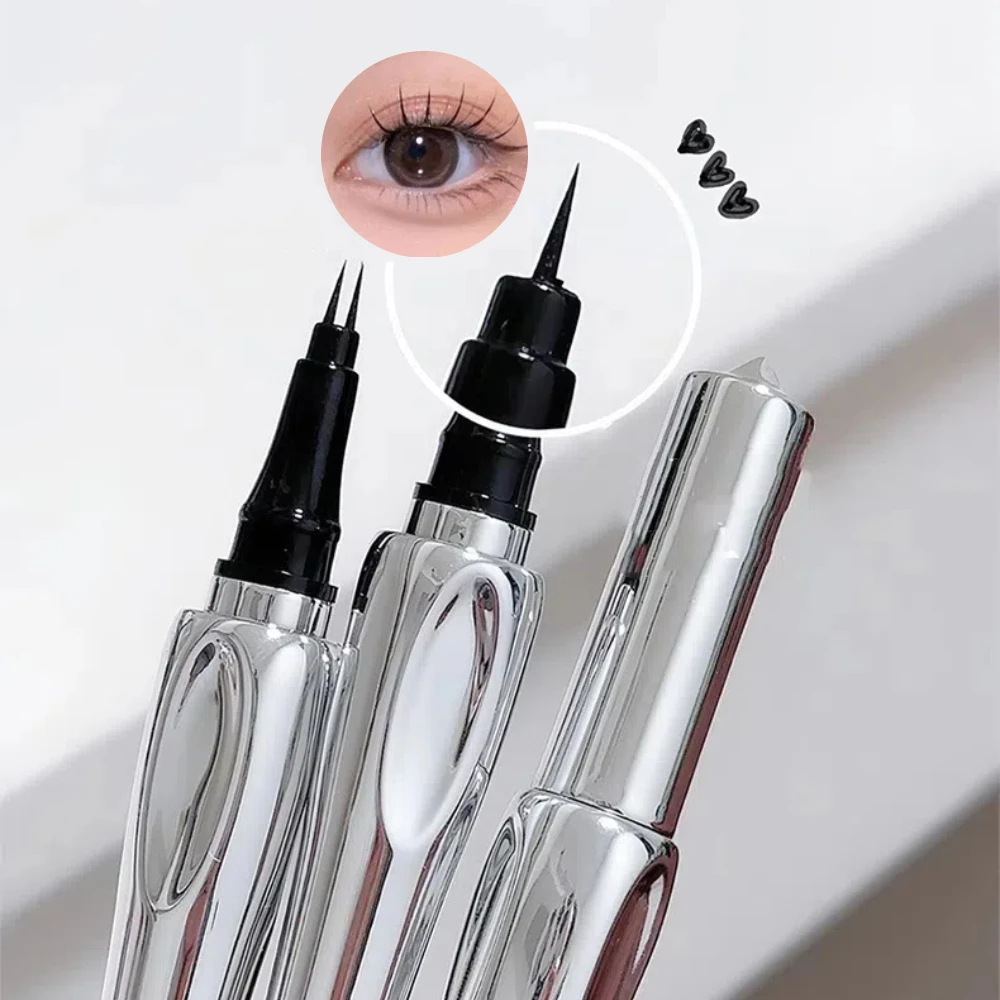 Ultra-fine 2 Point Silver Eyebrow Pen Liquid Wild Eyebrow Tattoo Waterproof 2 Fork Silkworm Brow Pen Easy To Grip Eye Makeup 5