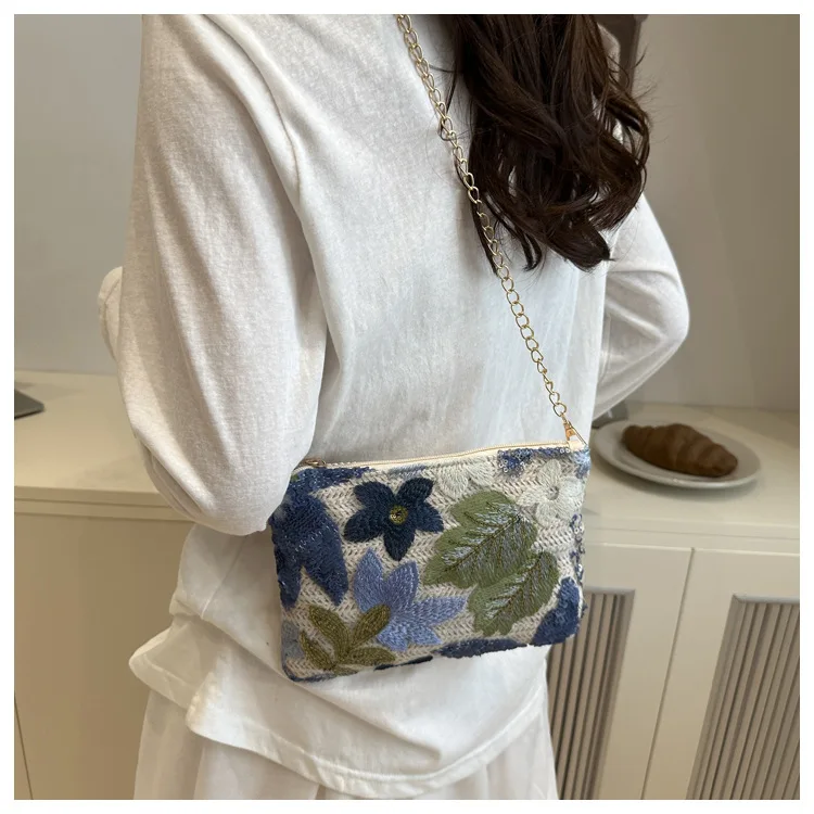 Fashion Sequin Leaf Crossbody Shoulder Bags For Women, Chain Strap Handbags Ladies Clutch Bag For Daily Used, Travel