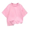 Kids Dropped Shoulder Short-sleeved T-shirt Summer New Pure Cotton Round Neck Loose Bottoming Shirt Student Sportswear 2-10Y 2