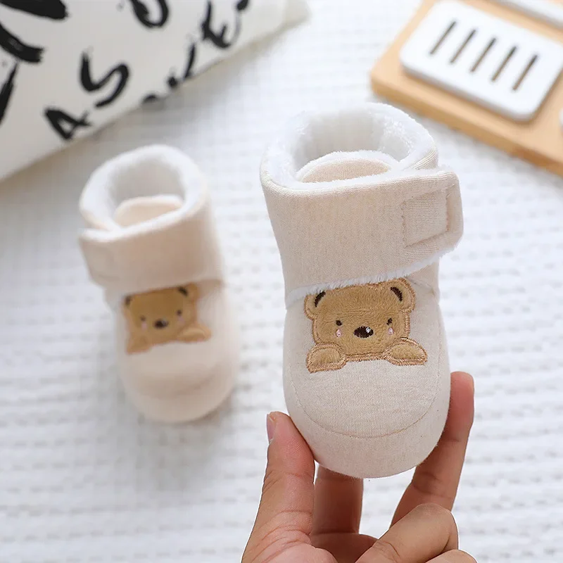 Winter New Cute Cartoon Baby Booties Boy Girl Boots Cotton Soft-Sole Non-Slip Warm Toddler First Walkers Infant Crib Shoes 3