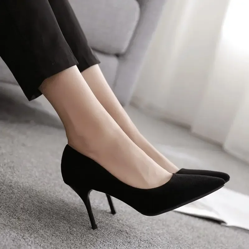 2024 New spring autumn Woman Pumps Single Shoes Office Shoes Ladies Black Slender heel Pointed Toe Sexy Party Shoes zapatos 4