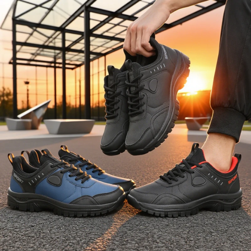 Men's Hiking Shoes Outdoor Camping Waterproof Wear-resistant Work Shoes Anti Slip Breathable Lace Up Training Men's Sneakers