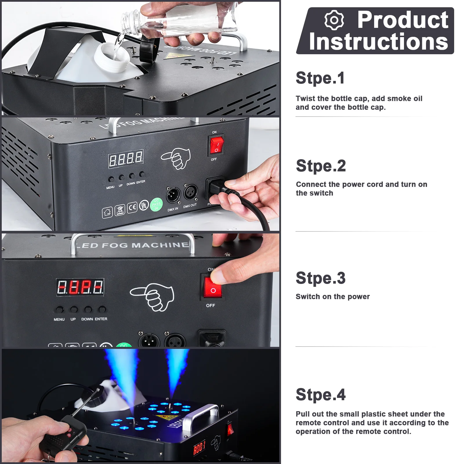 U'King 2000W RGB DMX Fog Machine 6