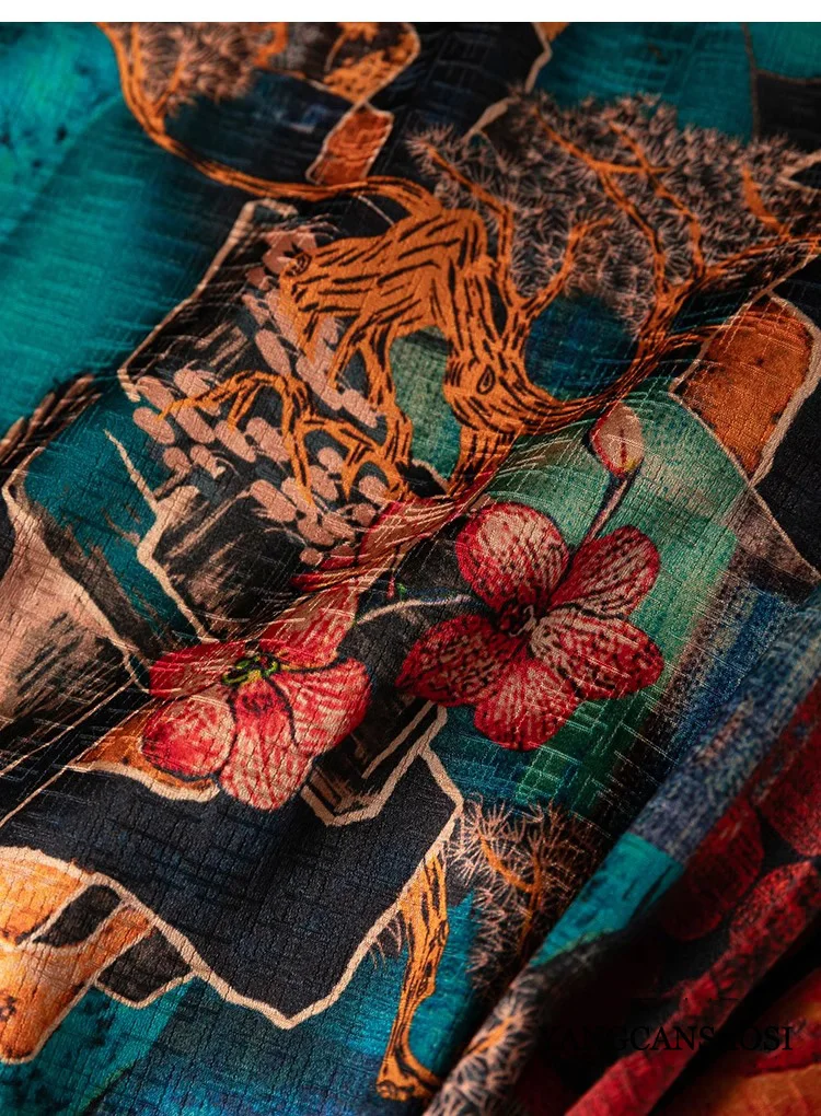 Silk 刺し子 リバーシブル スカーフ Silk 刺し子 リバーシブル スカーフ
