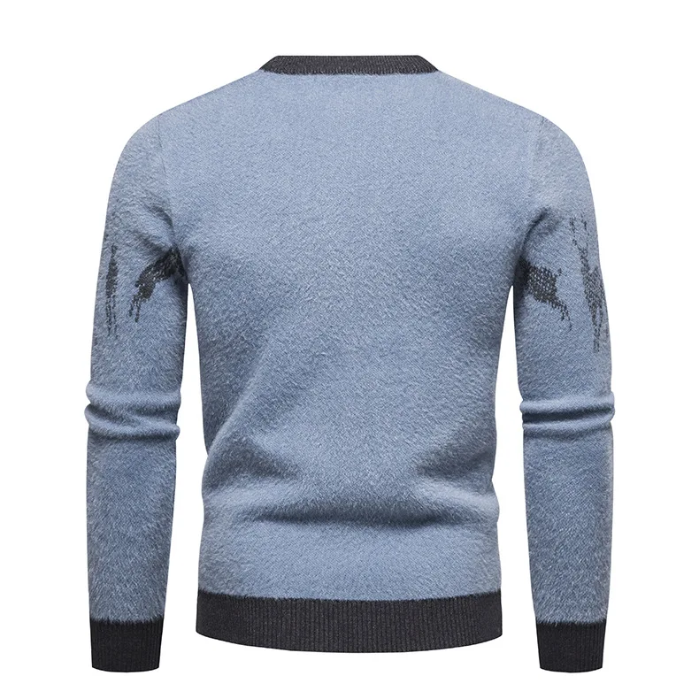 2022 Winter New Men's Warm Sweater Slim Fit Round Neck Sweater Bottoming Shirt Comfortable Top Pullovers - Pullovers - AliExpress