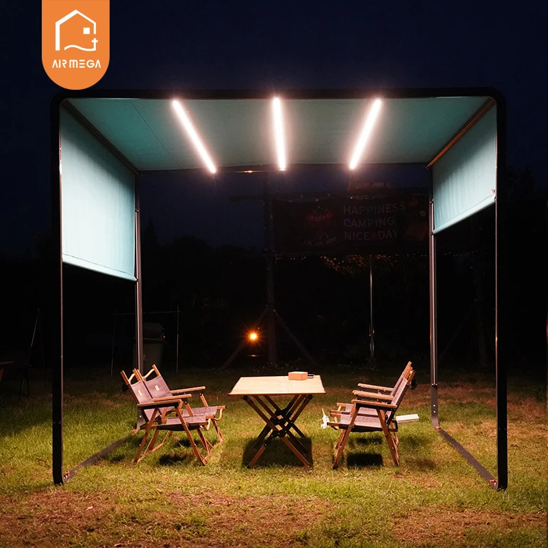 Pergola, Gazebo in Lega di Alluminio 6063-T5 Resistente 3x3x2.2m, Padiglione con Tenda Parasole Sunbrella Anti-UV per Giardino, Patio - immagine 2