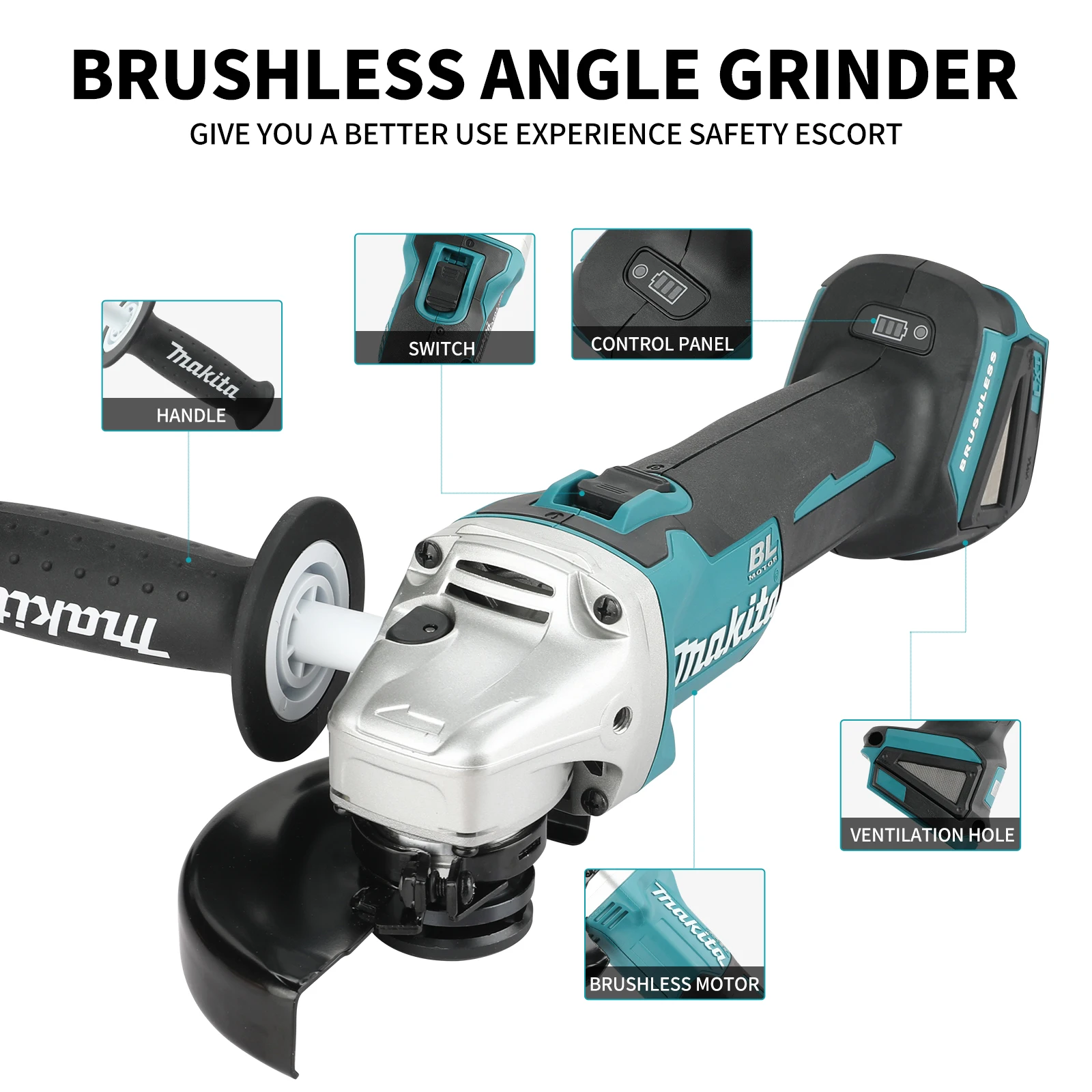 Makita DGA504 18v Makita power tools Grinder Tool Wireless Power Tools Electric Grinder Angle Brushless Sander Angle