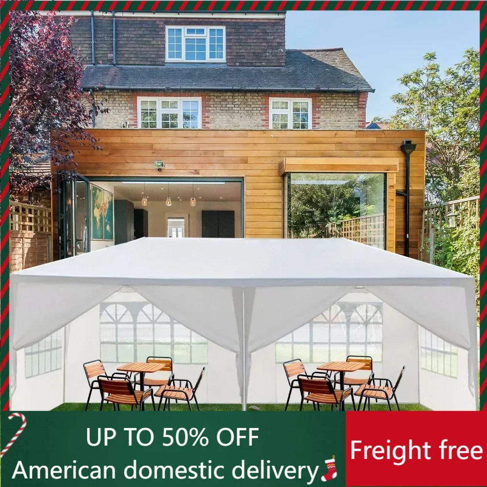 

10x20 Outdoor Party Tent With 6 Removable Sidewalls Camping Tent Travel Freight Free Tourist Awning Awnings Supplies Equipment