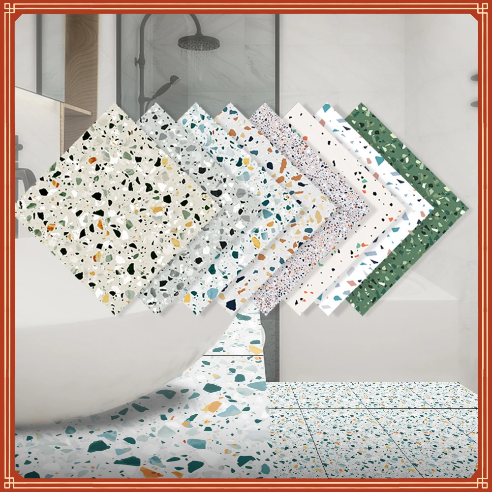 

Self-adhesive Waterproof Wallpaper Terrazzo Matte Floor Stickers Bathroom Living Room Wall Stickers Floor Decoration Decals