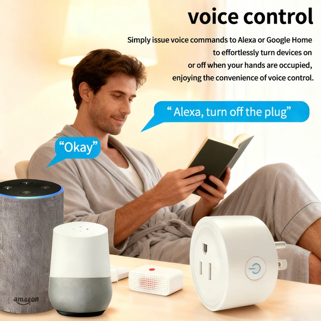 US WiFi Smart Plug with Energy Monitoring – Works with Alexa Google Home,Tuya App Control & Timer Function, 120V Outlet for Home 2