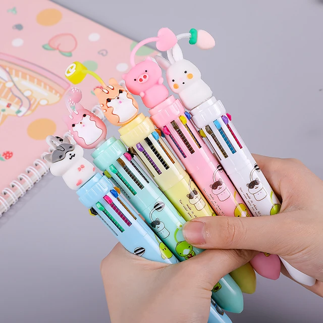 4 pz 10 colori penna a sfera cancelleria penne carine novità carino penna  Kawaii studente scrittura