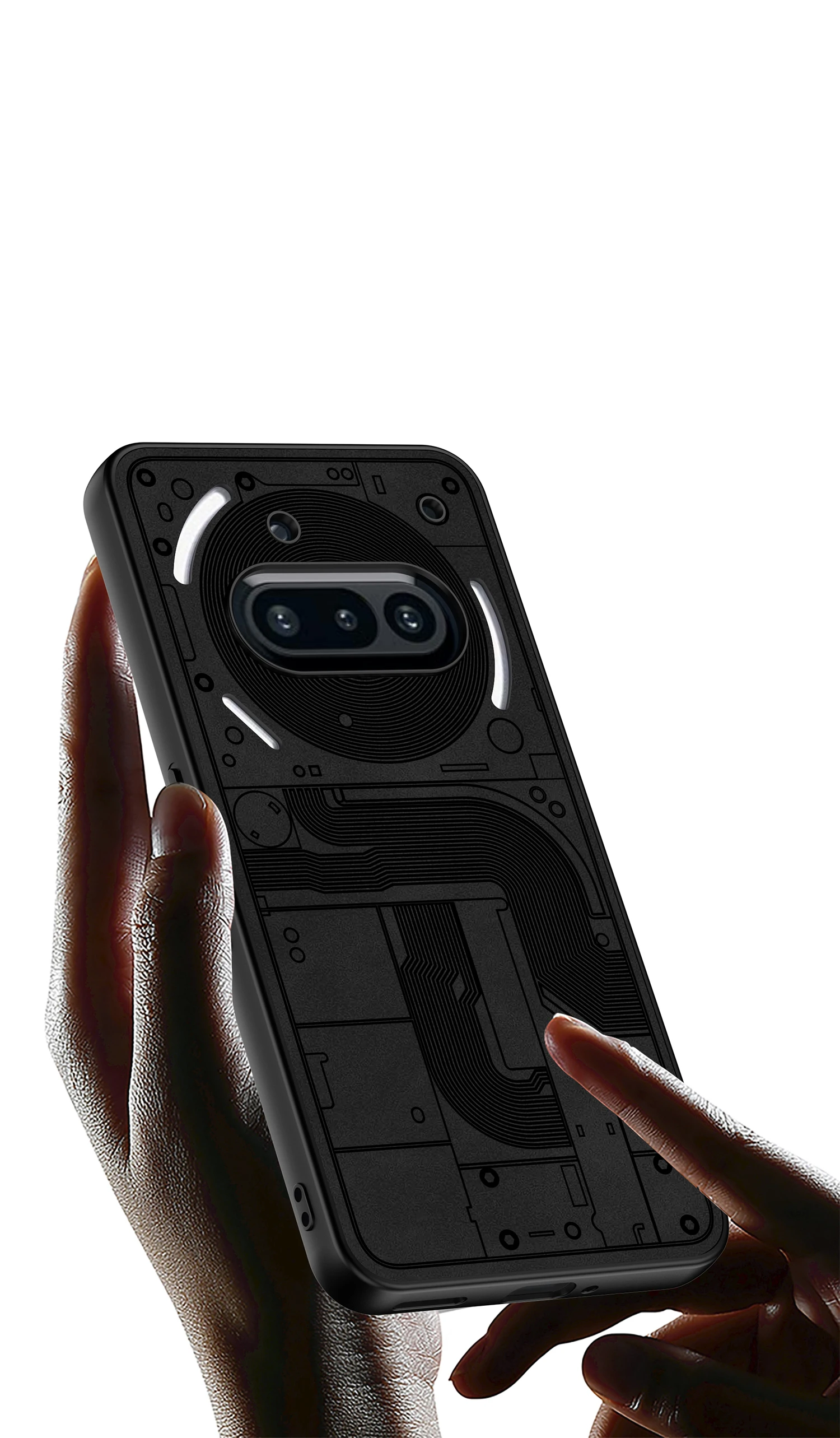 Painted Frosted Leather Case For Nothing Phone 3A Back Light Precision Hole Shoc
