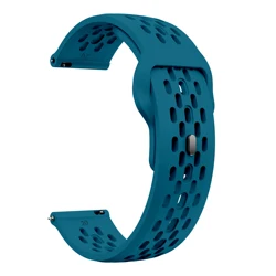Silicone Breathe Band Strap, 18 - 22mm Adjustable Bracelet - 20mm (Rock blue)